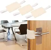 3 Pcs Door Silencer - Polyester Door Latch Cover Functional Door Closer Cushion Reducing Noise Door Slam Silencer for Light Sleeper Nursery Children White 14x9cm