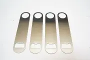 New Lot of 4 7" Heavy Duty Food Grade Stainless Steel Flat Bottle Openers