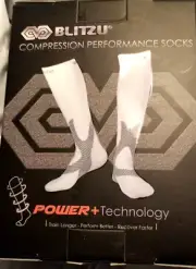 Blitzu compression performance Knee high socks white unisex small medium NWT