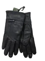 Women's Leather Gloves Black with Bow Soft-Lining size SMALL NEW