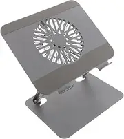 SHINEOFI Laptop Stand with Cooling Fan Carbon Steel Computer Holder for Desk 360° Rotatable Ergonimic Portable Laptop Cooling Pad for Notebook