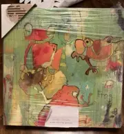 Oopsie Daisy Hello Frogs Canvas Wall Art 14” x 14” x 1.5”