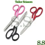 3 Pieces Tailors Scissors Fabric Cutting Pink,Black,Red Color Coated Handle 7.5"