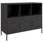 Industrial Steel Sideboard Buffet Cabinet Storage Rack Shelf Cupboard Black