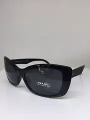 New Authentic Prada SPR 03N SUNGLASSES C. 1AB-1A1 Shiny Black w/ Grey Lens Italy