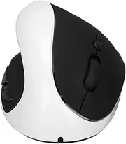Bewinner Left Hand Vertical Ergonomic Mouse, Wireless Vertical Optical Mouse, 800, 1200, 1600 DPI Rechargeable Mouse with USB Receiver, Quiet Clicks for Laptop, PC, Desktop(Black White)