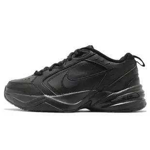 Nike 休閒鞋 Air Monarch IV 黑 全黑 老爹鞋 皮革 厚底 復古 男鞋 415445-001