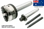 Mini Lathe Chuck 50 mm Diameter Self Center 3 Jaws with MT1 & MT2 Shank