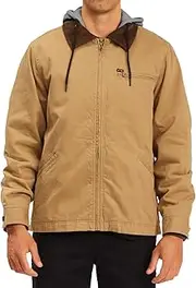 [BILLABONG] Men's Barlow Hooded Workwear Style Zip Jacket, Clay, Clay