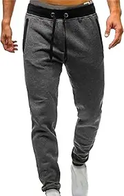 [JEShifangjiusu] Mens Sports Running Pants Slim Fit Lightweight Drawstring Sweatpants Elasticated Waist Sweatpants Jogging Pants, Dark Gray C1, XXL