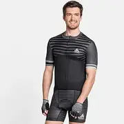 [ODLO] Men's Stand Collar S/S Full Zip Zeroweight Jersey, Blue Aster-Estate Blue, XXL