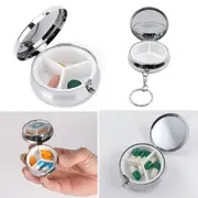1PK Pill Container Pill Box Tablet Holder Medicine Metal Case Round
