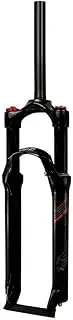 26" 27.5 Inch 29er Mountain Bike Suspension Fork, Light Alloy Travel: 100mm Effective Shock Absorption Bicycle Front Fork- Black