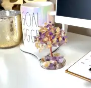 Citrine+Amethyst Crystal Tree, Crystal Tree of Life, Handmade Crystal Decor