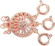 SHINEOFI Necklace Layered Buckle Necklace Layering Hook Bracelets for Women Necklace Layering Clasp Necklace Shortener Swivel Chain Pearl Closures Layered Necklace Clasp Rose Gold Copper