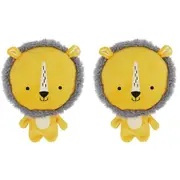 2x Rosewood 23cm Leo Lion Soft Plush Squeaker Pet Dog Interactive Play Toy YLW