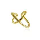 Culturesse Gold Harlow Sculptural Intertwined 22mm Single Cuff Earring Jewellery