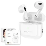 Borofone BW58 TWS True Wireless Headset Bluetooth Headphones With Microphone Touch Control Sports Earbuds (White)