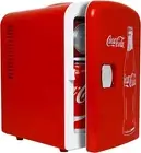 Coca-Cola Classic Coke Bottle 4L Mini Fridge W/ 12V DC and 110V AC Cords, 6 Can