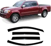 94710 Original Side Window Wind Deflector,4pcs Outside Mount Tape-On Nice Sun Rain Guards Set,Window Visor fit for 04-06 Toyota Tundra Double Crew Cab with 4 Full Size Doors