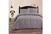 Ramesses Diamond Flower 3-Piece Mink Flannel Comforter Set