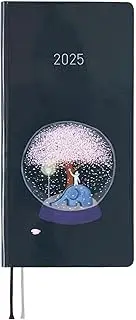 Hobonichi Techo Weeks [English/Tall and Slim Size/January 2025 Start/Planner] Hiroko Kubota: Night Cherry Blossom Snow Globe