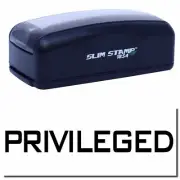 Large Pre-Inked Privileged Stamp Size 7/8" Tall x 2-1/4" Wide