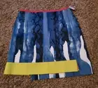TAHARI Borage skirt multi color Size 6 cascade unique asymmetrical NEW abstract