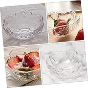 SHOWERORO 2pcs Japanese Glass Dessert Bowl Ice Cream Sauce Bowl Set Seasoning for Salad Snack Appetizer