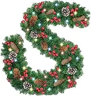 Homoyoyo 1Pc Luminous Rattan Decor Christmas Hanging Ornament for Hotels Shops Creative Xmas Party Decoration with Battery Operated Lights Rustic Chic Design for Festive Atmosphere