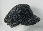 Amiee Lynn Marble Brown Tweed Cabbie Cushioned Hat One Size NWT