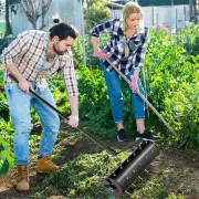 CostwayHeavy-Duty Rolling Aerator for Lawn Care Filled Sand Stone-Black-53 cm