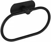 AIMALL Stainless Steel Oval Hand Towel Ring, Wall-Mounted Rack Rail Holder, Available in Silver and Black, Ideal for Bathroom Organization