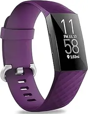Ezonedeal Sport Bands for Fitbit Charge 4 Band & Fitbit Charge 3 Bands, Soft Silicone Adjustable Replacement Wristbands Women/Men for Fitbit Charge 4 / Fitbit Charge 3 / Charge 3 SE