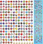 SEWACC 200 Pcs Push Pins National Flag Thumb Tacks Push Pins for Cork Board World Flags Push Pins for School Home Office