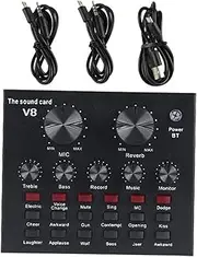 UPKOCH Sound Mixing Kit 800 Condenser Microphone Set Sound Card for Live Streaming Music Mixer Board Voice Changer