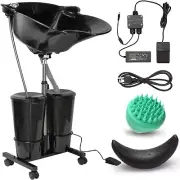 Double Barrel Portable Shampoo Basin with Massage Brush - Mobile Hair Solution