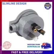 HPM 10A Side Entry Plug Top Grey Slimline 45° Cord Entry Round Cable Clamp