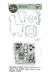SIZZIX #663512 LLAMA LOVE CLEAR STAMPS & FRAMELIT DIES. NEW!