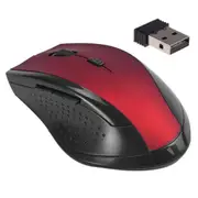 6 Buttons Wireless Mouse 2.4GHz Slim Portable Computer Mice with Nano Receiver - Red