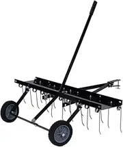 'vidaXL Efficient Lawn Scarifier-Dethatcher for Ride-on Mower, Steel Construction, Garden Aerator with 100cm Working Width, 102x85x37cm, Black
