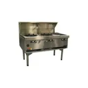 ** Goldstein CWA2B2 Air Cooled Gas Wok - Double with Side Burners