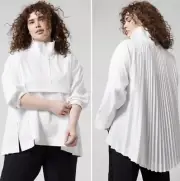 NWT Athleta Sojourn Top XL White Oversized Zip Pleated Extra Large Ret $149 NEW
