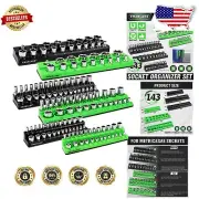 Dual Color Magnetic Socket Organizer Set - 6-Piece for 1/4", 3/8", 1/2" Drives