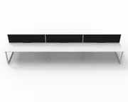 RAPIDLINE DELUXE LOOP LEG WORKSTATION With Screen 6 Person Double Sided W1500 x D750 x H730mm (per user) White Top White Frame