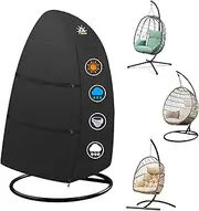 Zettum 114x84x173CM / 45"x33"x 68" Egg Chair Cover, 600D Oxford Hanging Chair Cover with Zipper, Waterproof Swing Egg Chair &Heavy Duty for Single Seat Patio Wicker Swing Egg Chair