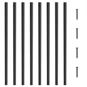 VEVOR Staircase Metal Balusters, 29.5'' x 1'' Flat Aluminum Alloy Decorative Banister Spindles, 51 Pack Deck Baluster with Screws, Classic Hollow Deck