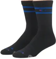 Champion, Compression Crew Socks, Single Pair Black, Mens size 6-12.