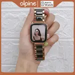 適用APPLE WATCH 9代/ULTRA2不鏽鋼+陶瓷三珠錶帶 IWATCH 345678SE陶瓷錶帶 蘋果手錶錶帶