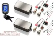 EMG 81X & 60AX BRUSHED CHROME HUMBUCKER SET SHORT SHAFT POTS & WIRING ( TUNER )